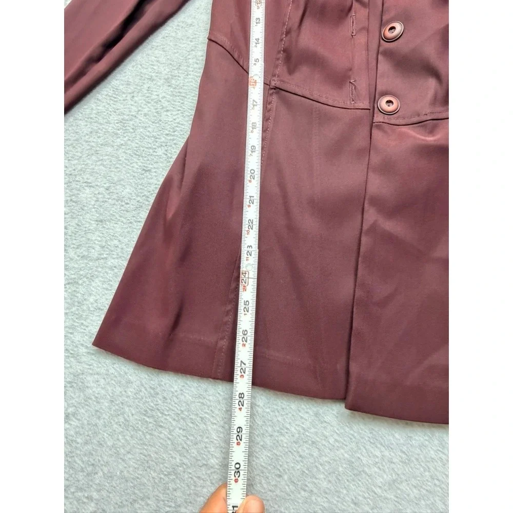 The Splurge Burgundy Skirt Suit Set Blazer and Skirt Two Piece Plum Professional